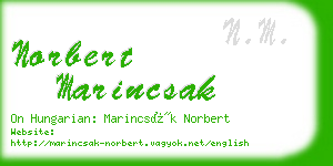 norbert marincsak business card